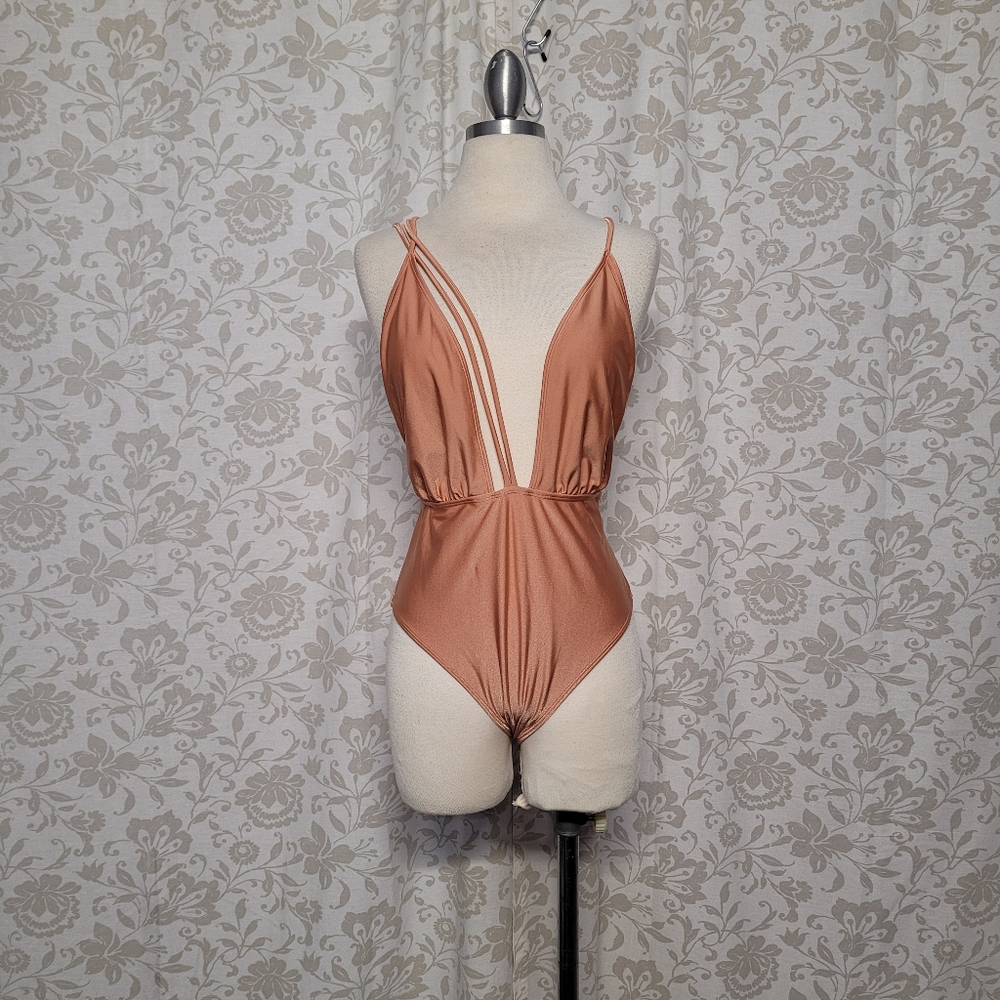 Forever 21 One Piece Lace Pink Swimsuit